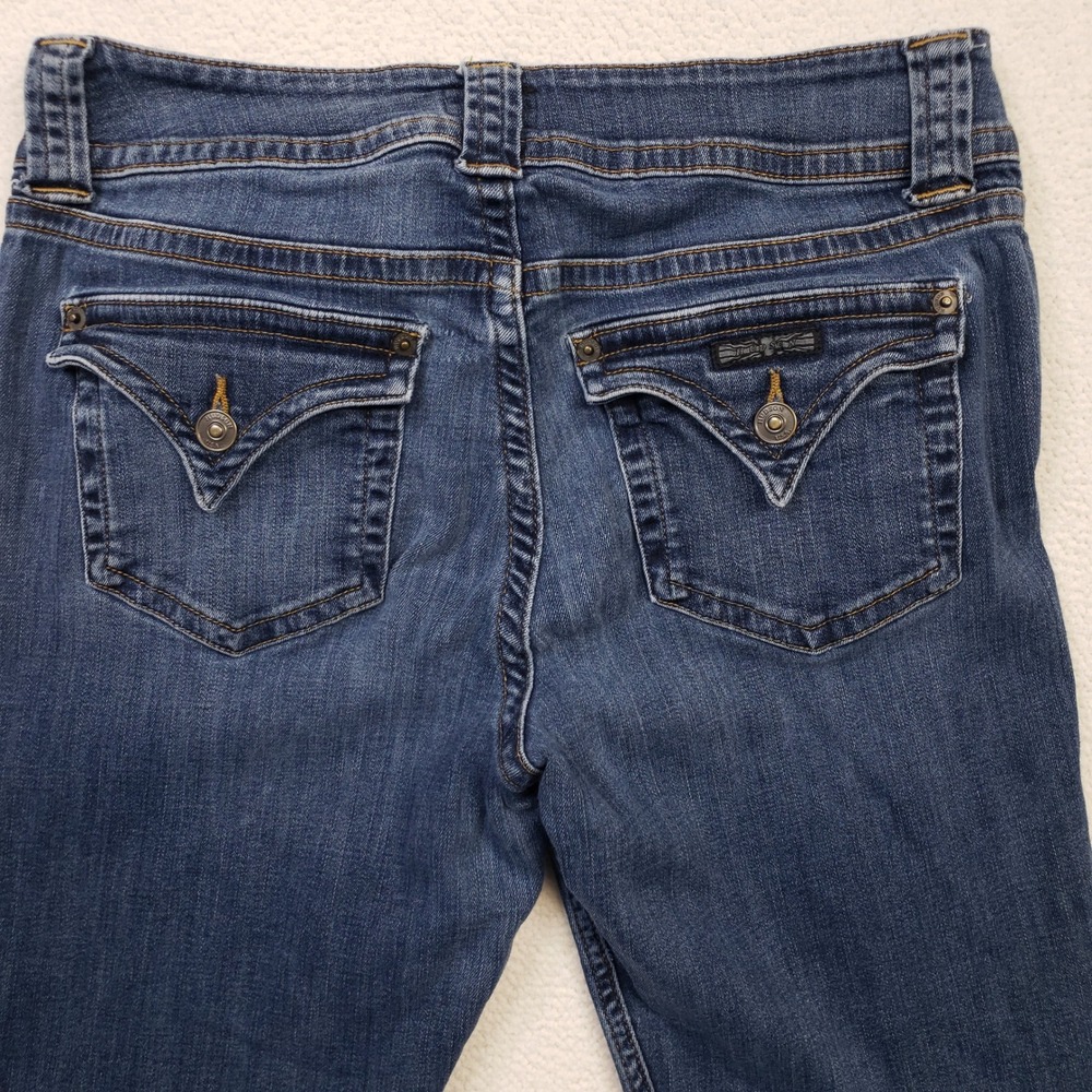 Hudson Jeans Signature Midrise Bootcut Women 32 Blue Denim Flap Pocket Stretch - Picture 5 of 12